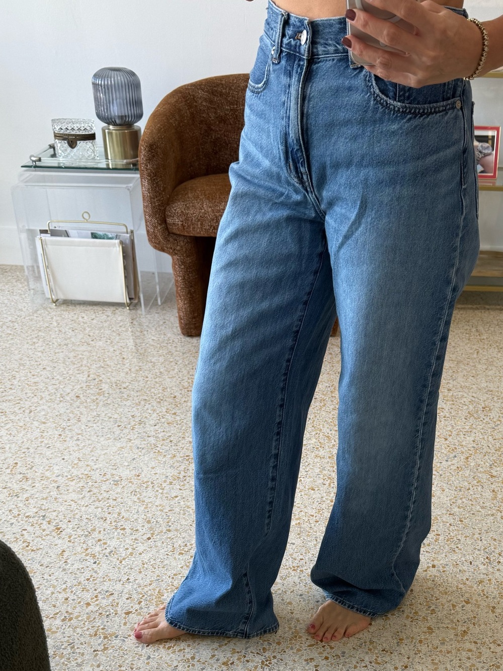Madewell High-Rise Wide Leg Jeans in Medium Blue Wash